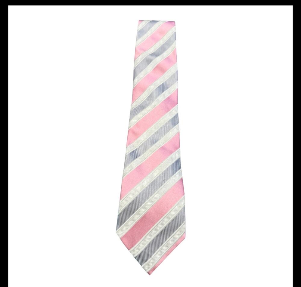 “Donald J Trump” Signature Collection Pink Gray Silk Tie